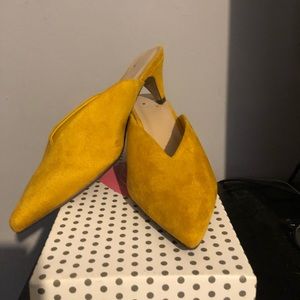 Mustard Suede Mules